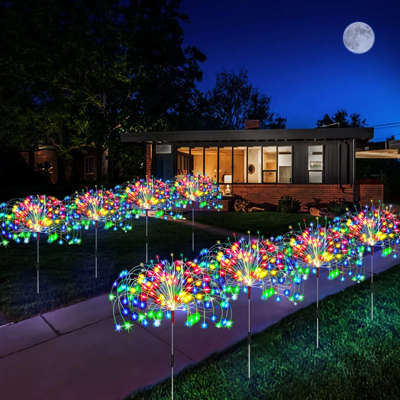 8 Modi Solar Feuerwerk Lichterkette Outdoor Garten Dekor Weg Lichter wasserdicht Hof Rasen Terrasse Landschaft Dekor Licht