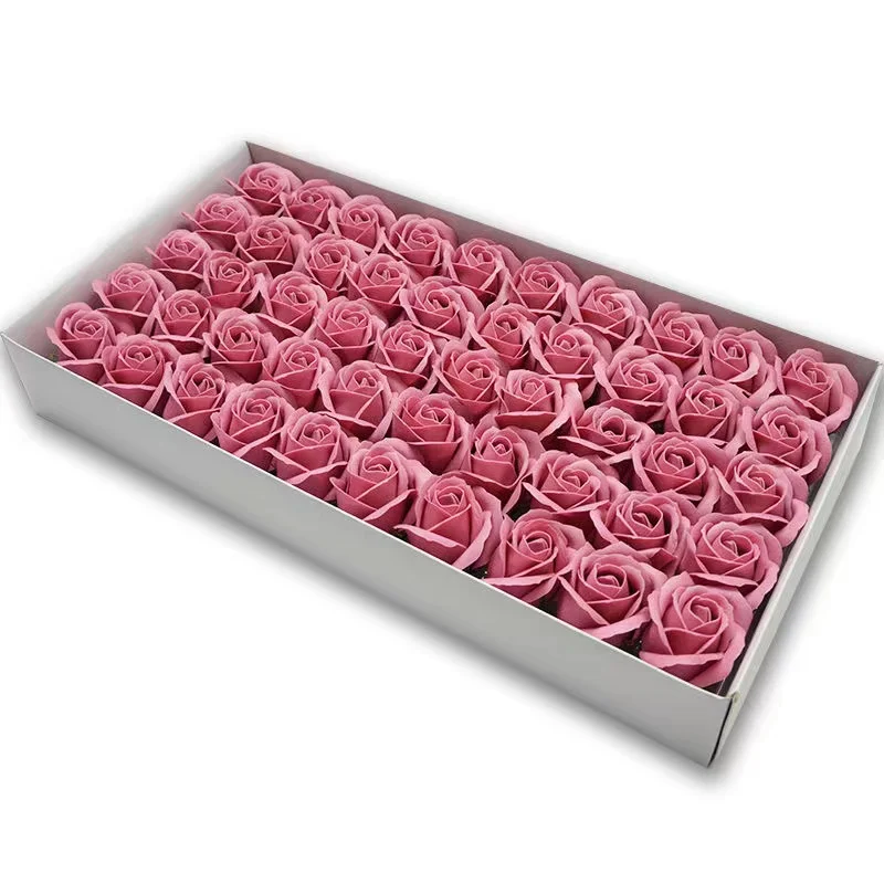 50 stks/partij Kunstbloem Rozen Hoofden Dia4.5cm Schoonheid Bruiloft Valentijnsdag Cadeau Rozen Boeket Thuis Party Decoratie Bloemen: Licht Roze