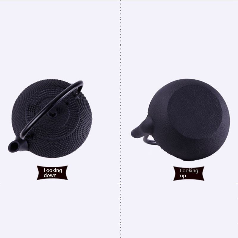 Style Cast Iron Kettle Teapot Comes With Strainer Tea Pot 300ml (Black)