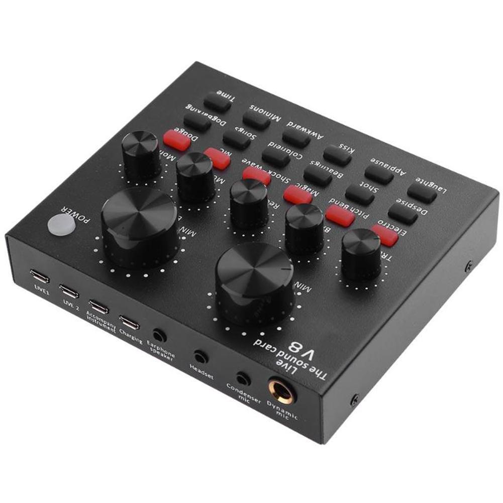 Computer Live External Sound Card Multiple Preset Effects Multiple Sound Functions Broadcast Sound Card For Mobile Phone PC