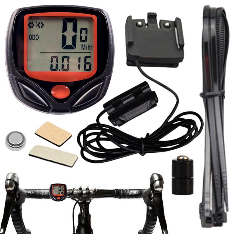 Cykel kilometertæller og speedometer kablet cykler kilometertæller med lcd-display multifunktionel bærbar tydelige data cykler kilometertal