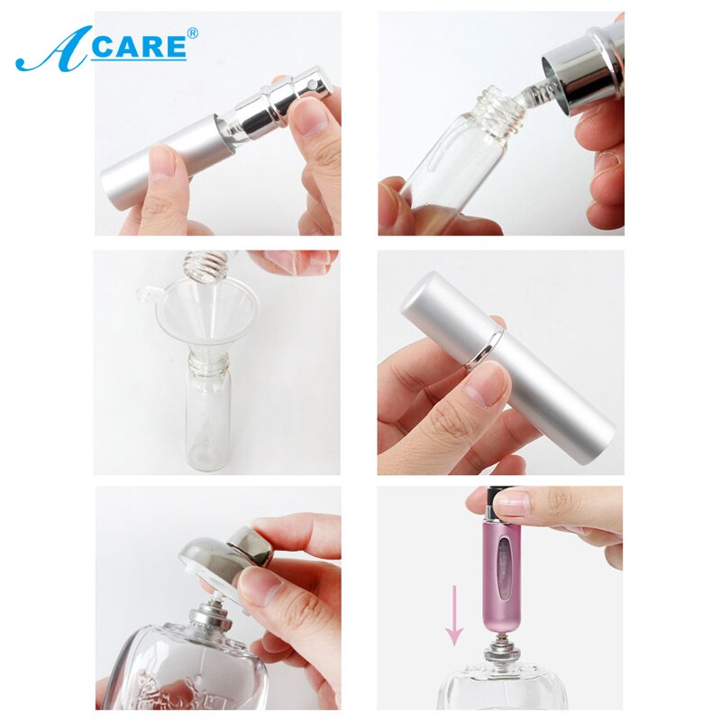 5ml Mini botella de Perfume recargable con Spray Perfume de envases cosméticos vacíos atomizador en Spray para botella de viaje