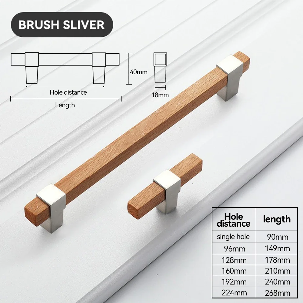 Tiradores de madera para muebles, pomos de Puertas doradas, negras y plateadas para armarios de cocina y cajones: 4XL / Morado