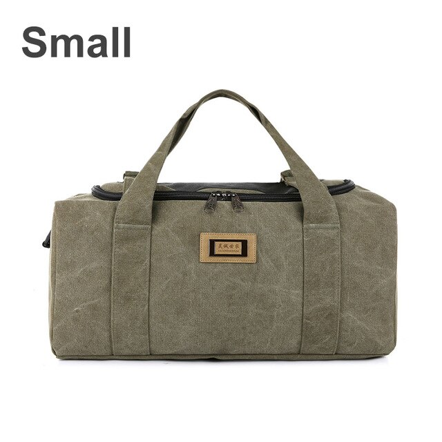 Grote Capaciteit Bagage Tas Reistas Mannen Dikke Canvas Moving Reistas Vrouwen Moederschap Pakket Bagage Tas B324: Army Small