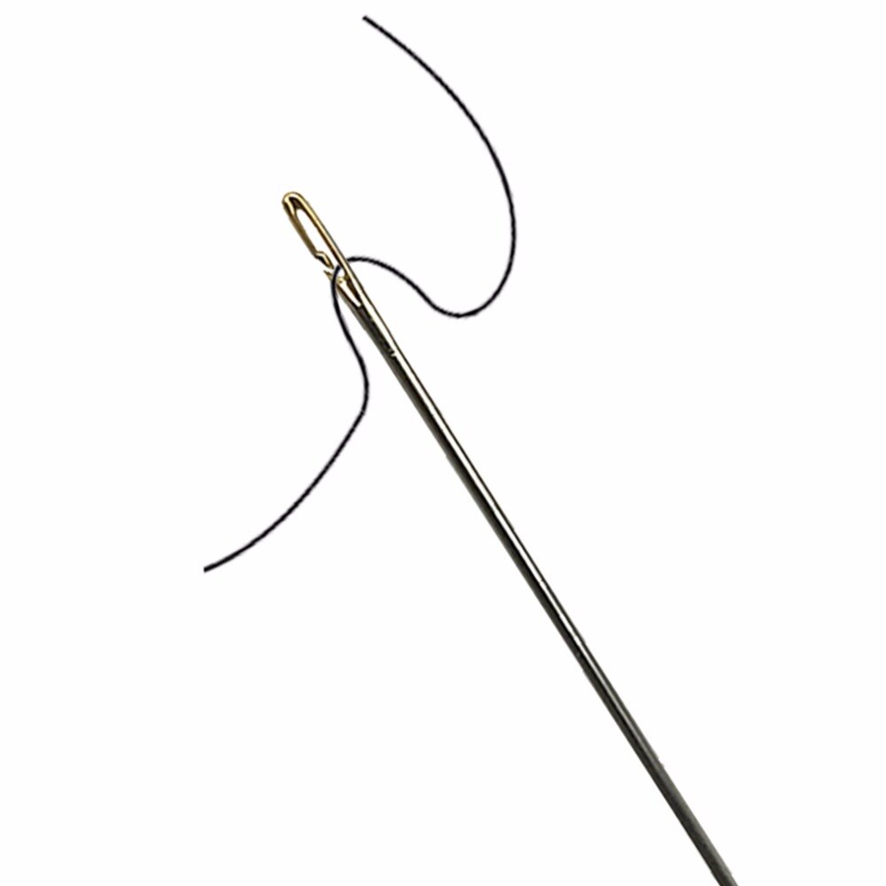 Agujas de coser a mano, agujas de costura de acero inoxidable roscado automático, herramientas para el hogar, aguja para manualidades, 12 Uds.