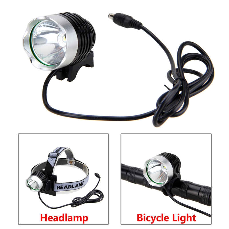 Front Bike Headlight LED Bicycle Lamp Headlight 3 Switch Modes Head Torch with Battery Pack+Headband +Safety Taillight