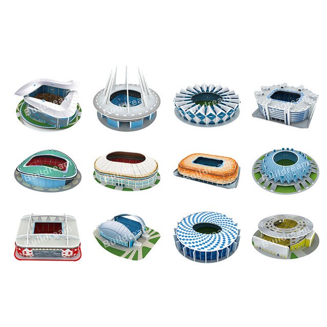 3D Puzzle toys World famous football stadium 16 styles models Camp Nou, Bernabeu,Old Trafford etc. kids diy papercraft models: 164 small