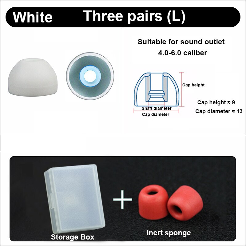 3 par ørepropper til sony wf -1000 xm 4 bløde silikone beskyttende ørepropper anti-allergiske ørepropper undgår at falde af ørepuder cover: Hvid-l