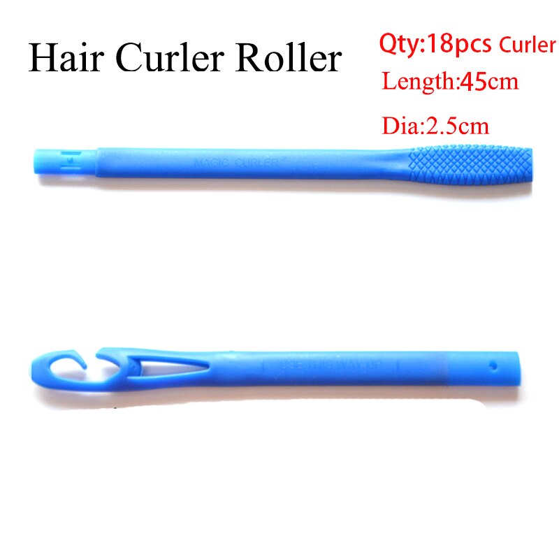 18/20pcs 20/45/55/65cm Plastic Hair Roller with Sticker Hook Long Magic Hair Curler Magic Hair Roller Spiral Curls Easy Usage: 18pcs 45cm