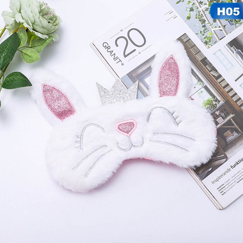 Licorne oeil masque dégradé coloré dessin animé Animal masque de couchage en peluche oeil ombre couverture ombre approprié voyage maison fête: 5
