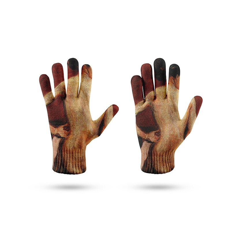 3d print heren en dames winter ski handschoenen outdoor rijden touchscreen wanten dames dikke warme stretch gebreide handschoenen: Stijl 4