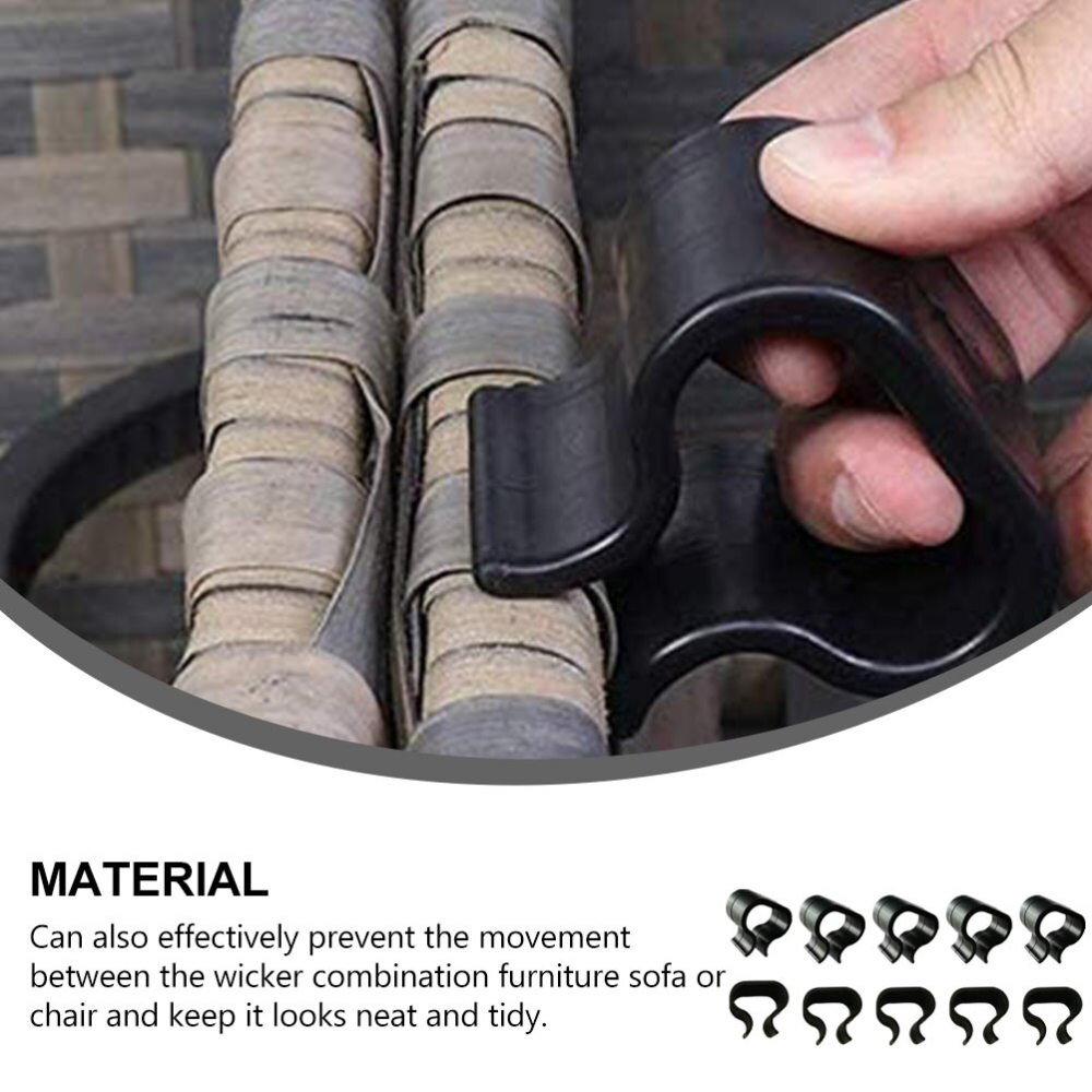 10pcs Outdoor Patio Wicker Furniture Alignment Clips Rattan Chair Fastener Clips