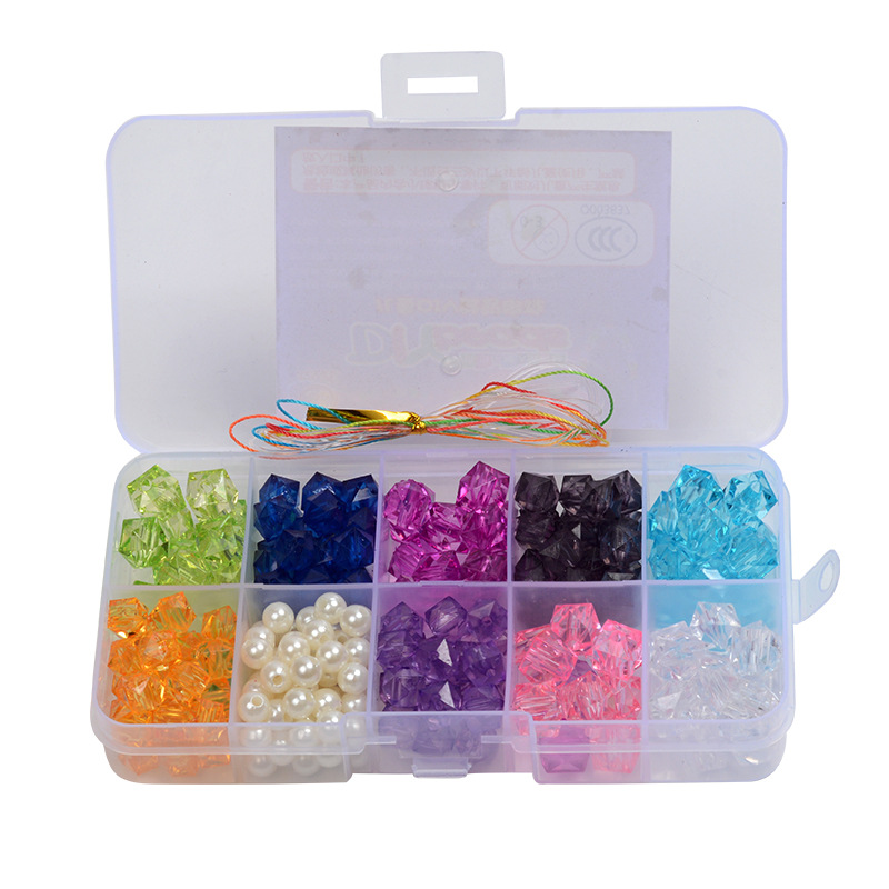 200 st pärlsats leksaker för pyssel 10 galler barn & #39 ;s pärlor flickor handgjorda pärlor armband halsband diy material barnleksak: C