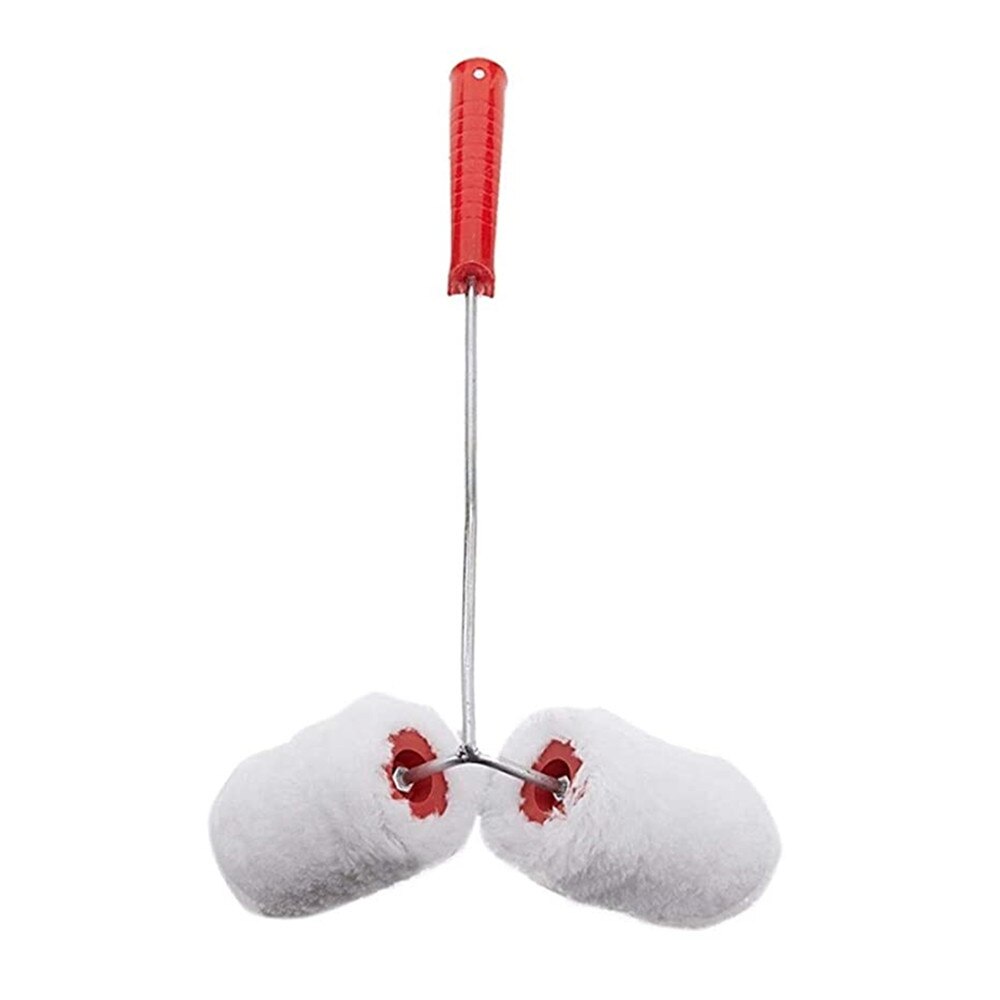 Paint Roller Tool Portable Double Head Paint Roller Brush Handle Flocked Edge Wall Painting Tool for Wall Decoration