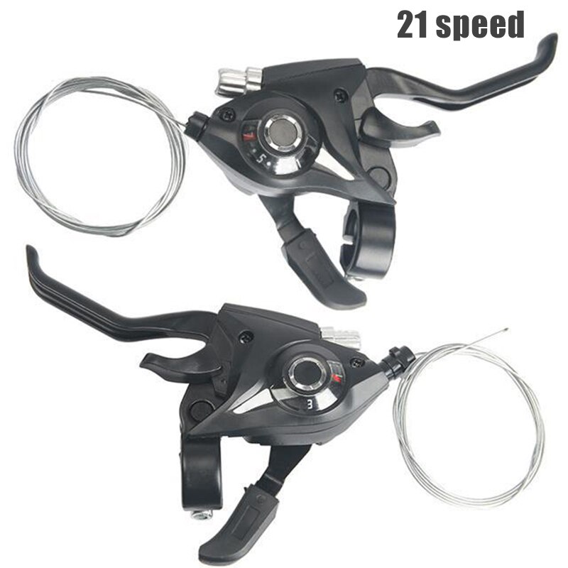 1 Pair Bicycle Shifter Brake Conjoined Derailleurs Mountain Road Bike Cycling Disc Handle Shifter Levers RW: 21 speed
