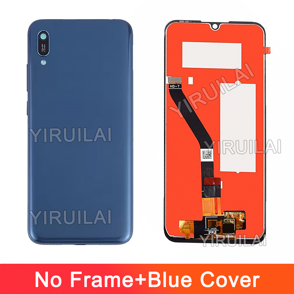 Pantalla LCD de 6,09 pulgadas para Huawei Y6 /Y6 pro MRD-LX1F reemplazo de la pantalla táctil con marco para Honor 8A JAT-LX1/LX3 LCD: Azul