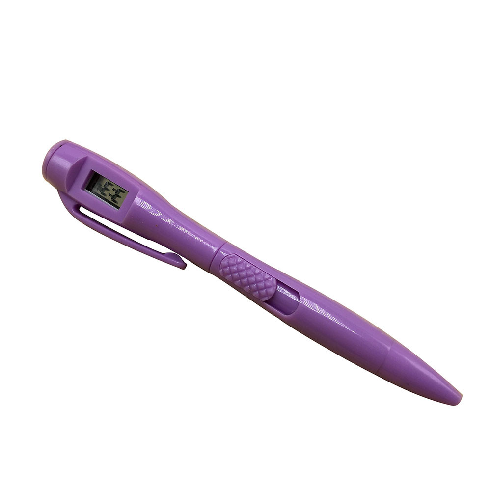 Office Digital Watch Ballpoint Pen Electronic Clock Watch Pen Student Civil Servants Private Test Ball Point Pens Office School: Purple 