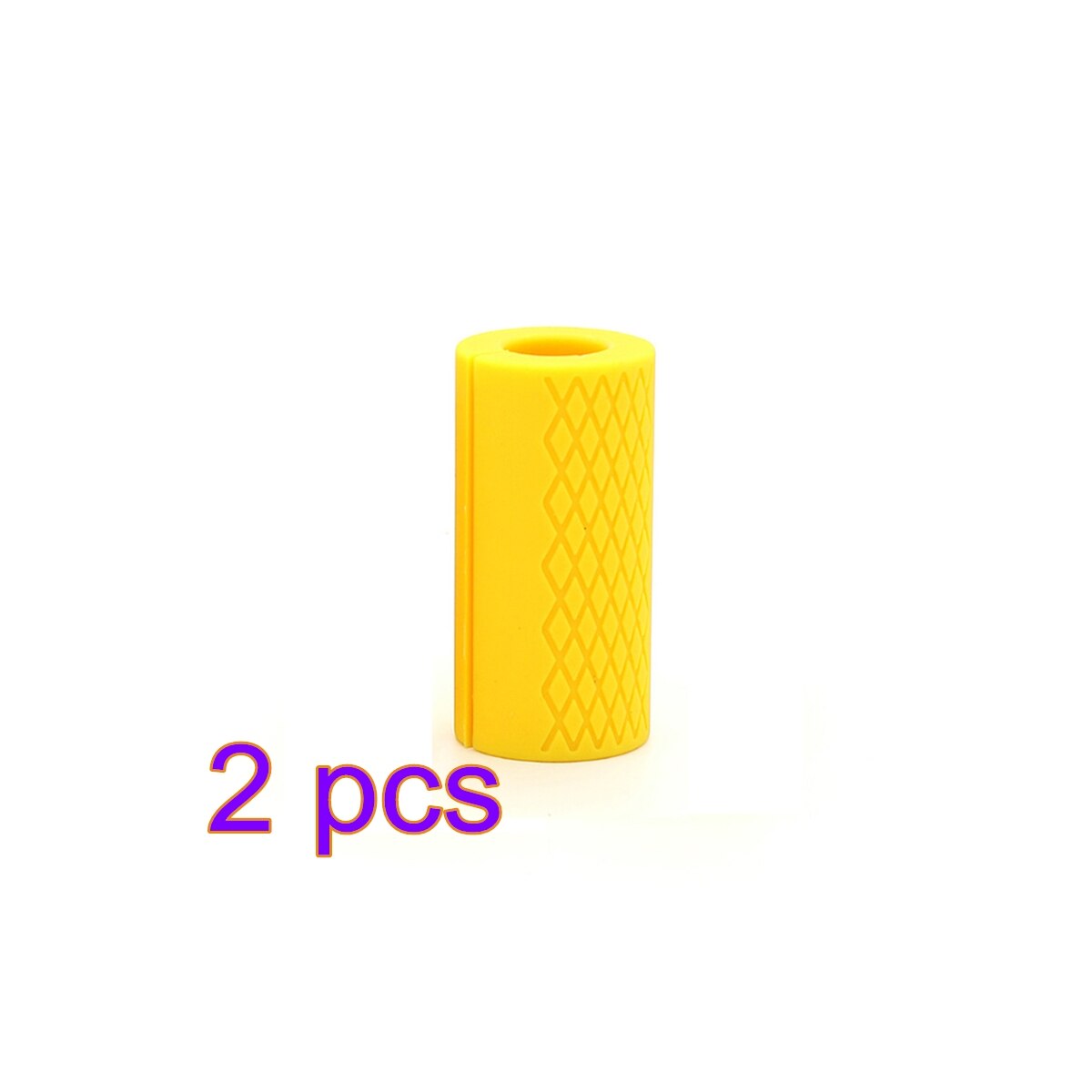 1 Paar Halter Dikke Bar Handgrepen Pull Up Gewichtheffen Ondersteuning Barbell Grip Siliconen Anti-Slip Bescherm Pad Voor Fitness training: 2pcs Yellow