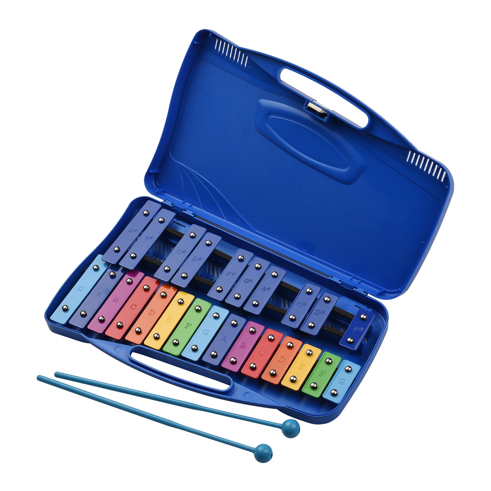 25 notas glockenspiel xilofone percussão ritmo musical educacional instrumento de ensino brinquedo com caso 2 maletes para crianças bebê