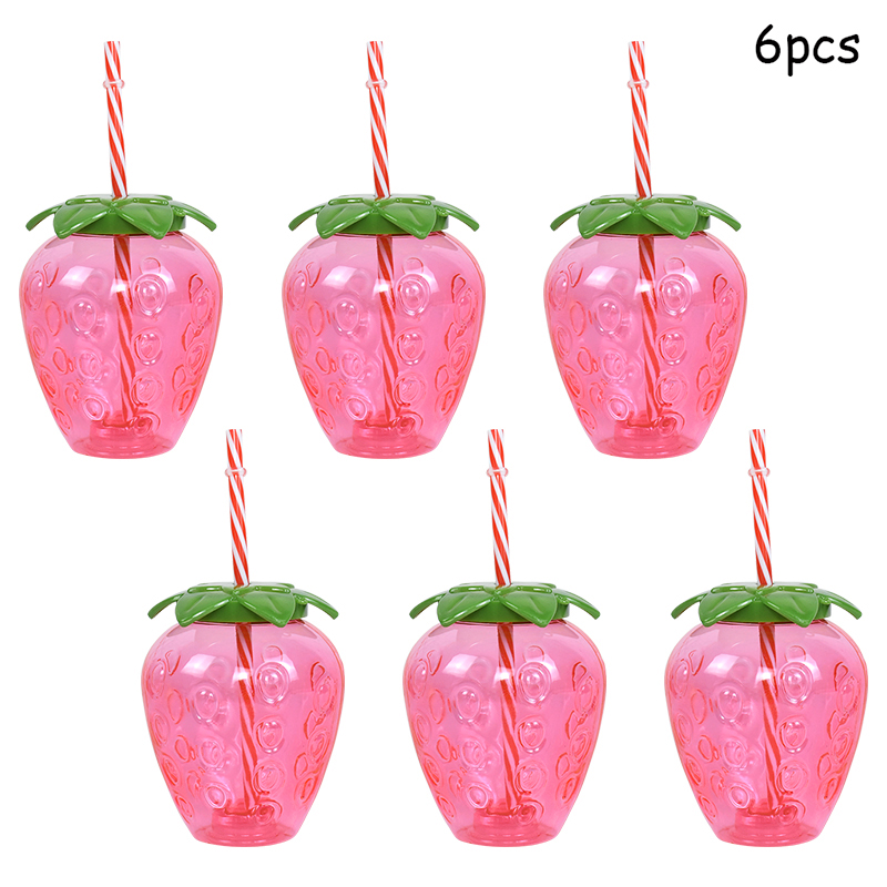 Hawaiian Summer Party Pineapple Strawberry Cup with Straw Tropical Wedding Flamingo Luau Birthday Party Decoration Drinking Cup: Dark Khaki