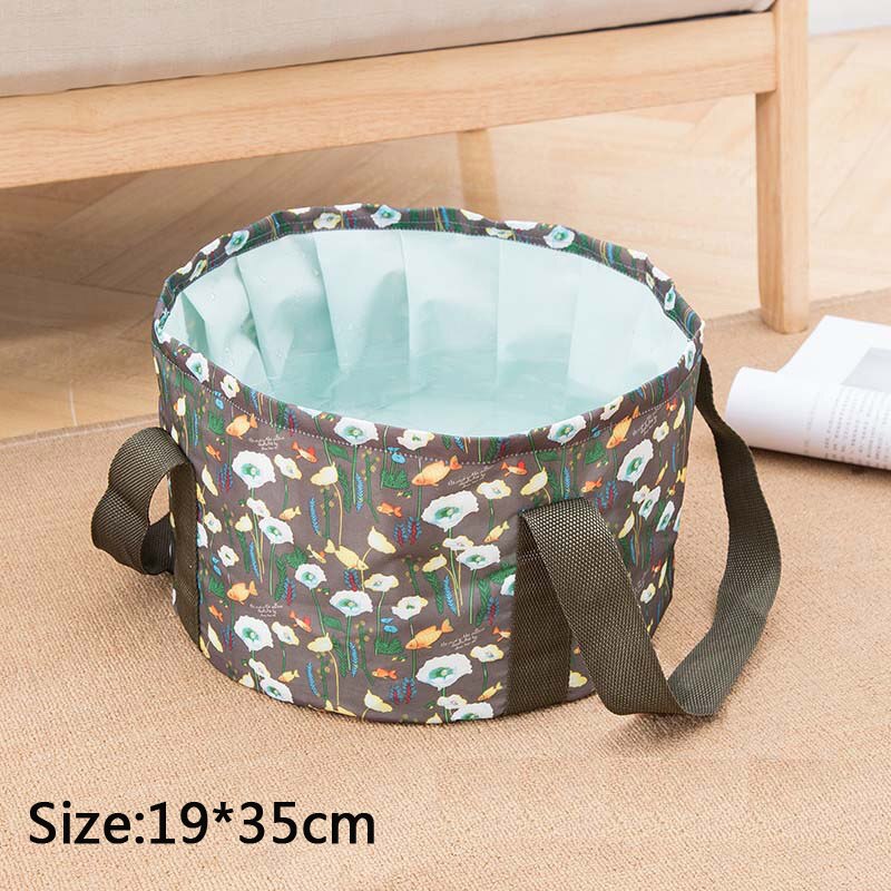 Organizadores de embalaje multifunción, bolsa de viaje plegable para baño de pies, ropa, lavado de frutas, accesorios portátiles de viaje, 144: Coffee Goldfish