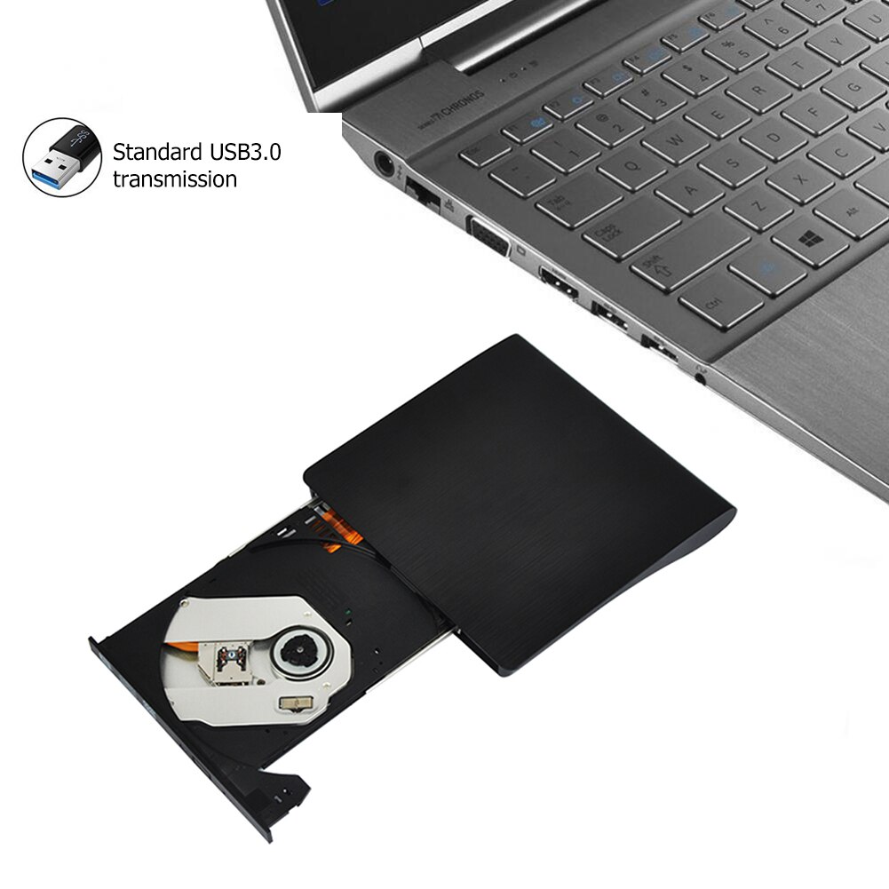 External CD Drive USB 3.0 Portable Optical Drive Ultra Slim CD DVD ROM Rewriter Burner Writer for Windows Mac OS Laptop