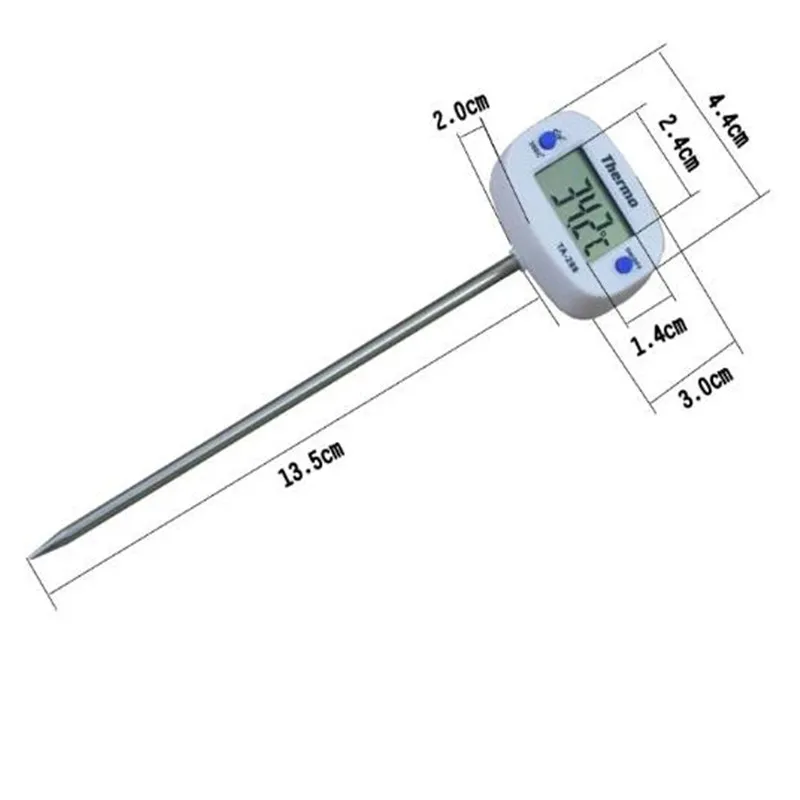 Therye.com-288 -50 ℃ ~ 300 ℃ pour aliments, sonde en acier inoxydable, gril liquide à affichage numérique électronique