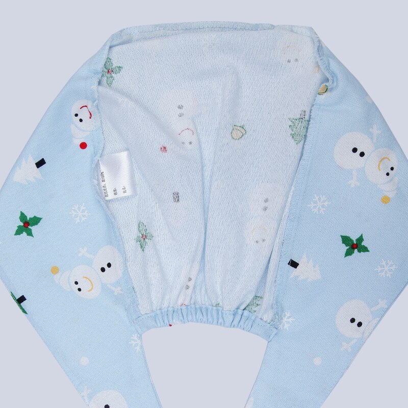 Bleu clair coton chapeau dessin animé bonhomme de neige imprimer infirmière turban mignon givré chapeau décontracté gourde chapeau réglable chef dentiste chapeau