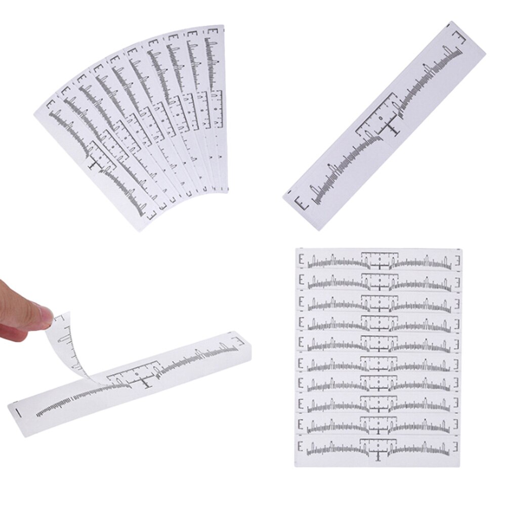 50pcs/lot Eyebrow Ruler Makeup Brow Measure Tool Eyebrow Guide Ruler Makeup Tools Tattoo Measurement Rulers Sticker
