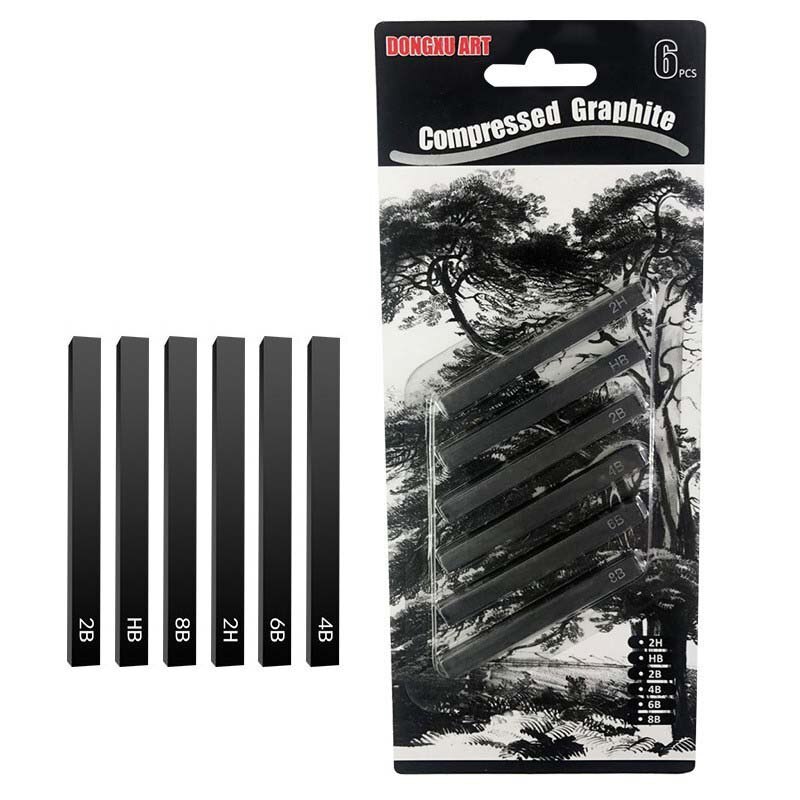 Compressed Charcoal Thick Willow Charcoal Sticks for Sketching and Drawing Graphite Pencils Art Painting Supplies: 2H-8B