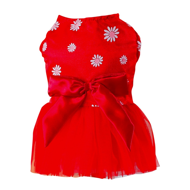 Hond Mesh Jurk Kleine Hond Bruiloft Zomer Tutu Jurk Boog Knoop Rok Voor Kleine En Middelgrote Honden Roupa Cachorro: Rood / XL