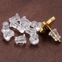 ZHUKOU 200pcs/lot Clear Soft Silicone Rubber Earring Backs Safety Rubber Stopper Jewelry Accessories DIY Ear Plugging model:VE86