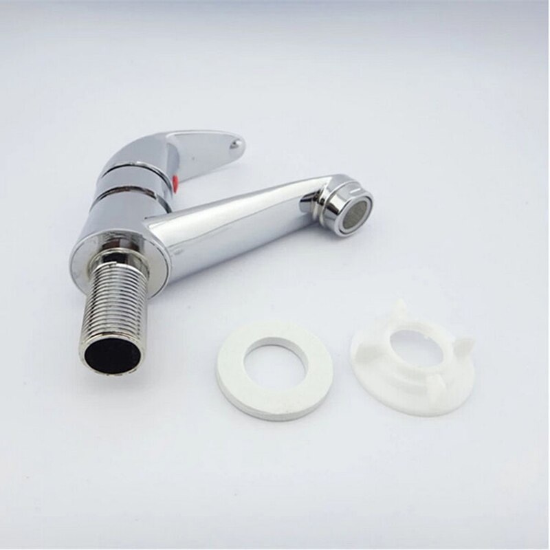 Badkamer Wastafel Kraan Chroom Enkel Handvat Keuken Kraan Kraan Mixer Koud Water Slang Verchroomd