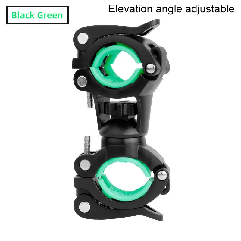 Deemount 360 ° Rotation Kippen Einstellbar Fahrrad Lampe Taschenlampe Stand Halterung Universal Radfahren Clip Clamp LED Taschenlampe Halter: HLD-211B Black Green