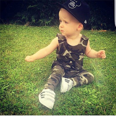Multitrust Kleinkind Infant Baby Junge Mädchen Camouflage Romper Neugeborenen Baby Kleidung Ärmellose Sunsuit Outfits Overall 0-18 mt