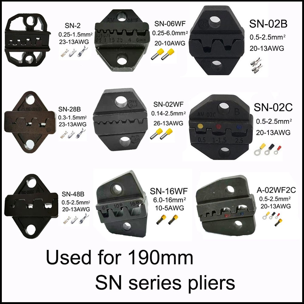 SN series plier special jaws crimping tool 190mm SN-16WF SN-06WF SN-2 SN-28B SN-48B SN-02WF2C SN-02B SN-02C SN-02WF