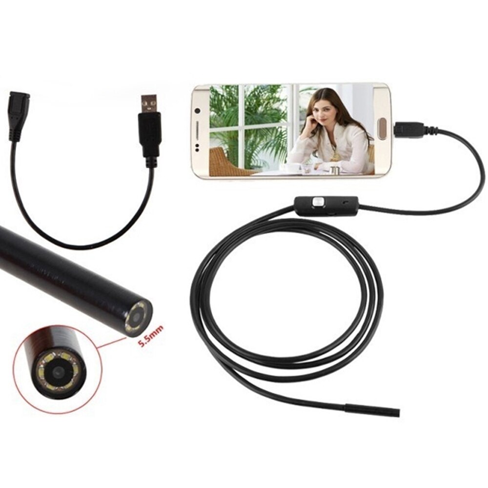 Flexible Endoscope Endoscope Camera Universal Multifunctional IP67 Waterproof 1M Android Mini 7MM Endoscope Borescope