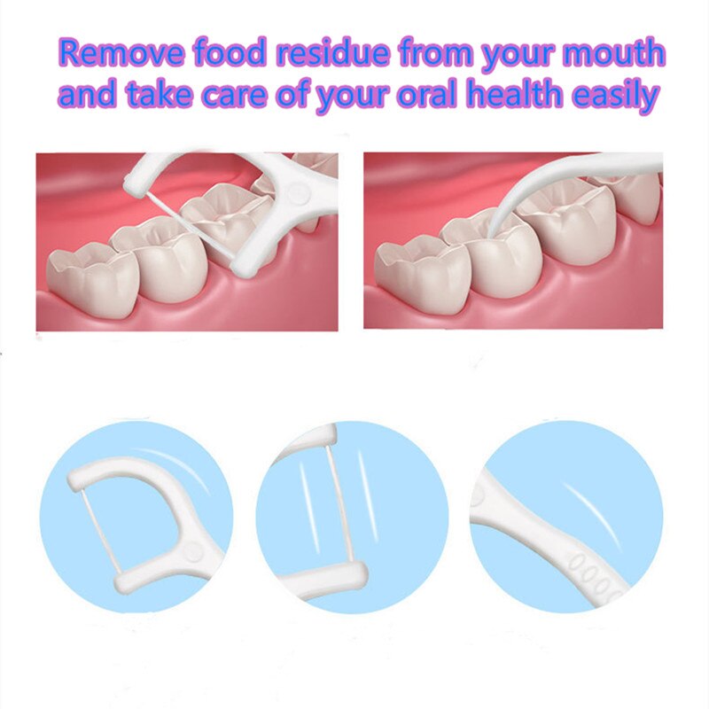 Dental Flosser Oral Hygiene Dental Sticks Dental Water Floss Oral Teeth Pick Tooth Picks Floss Toothpicks with Thread Oral Care