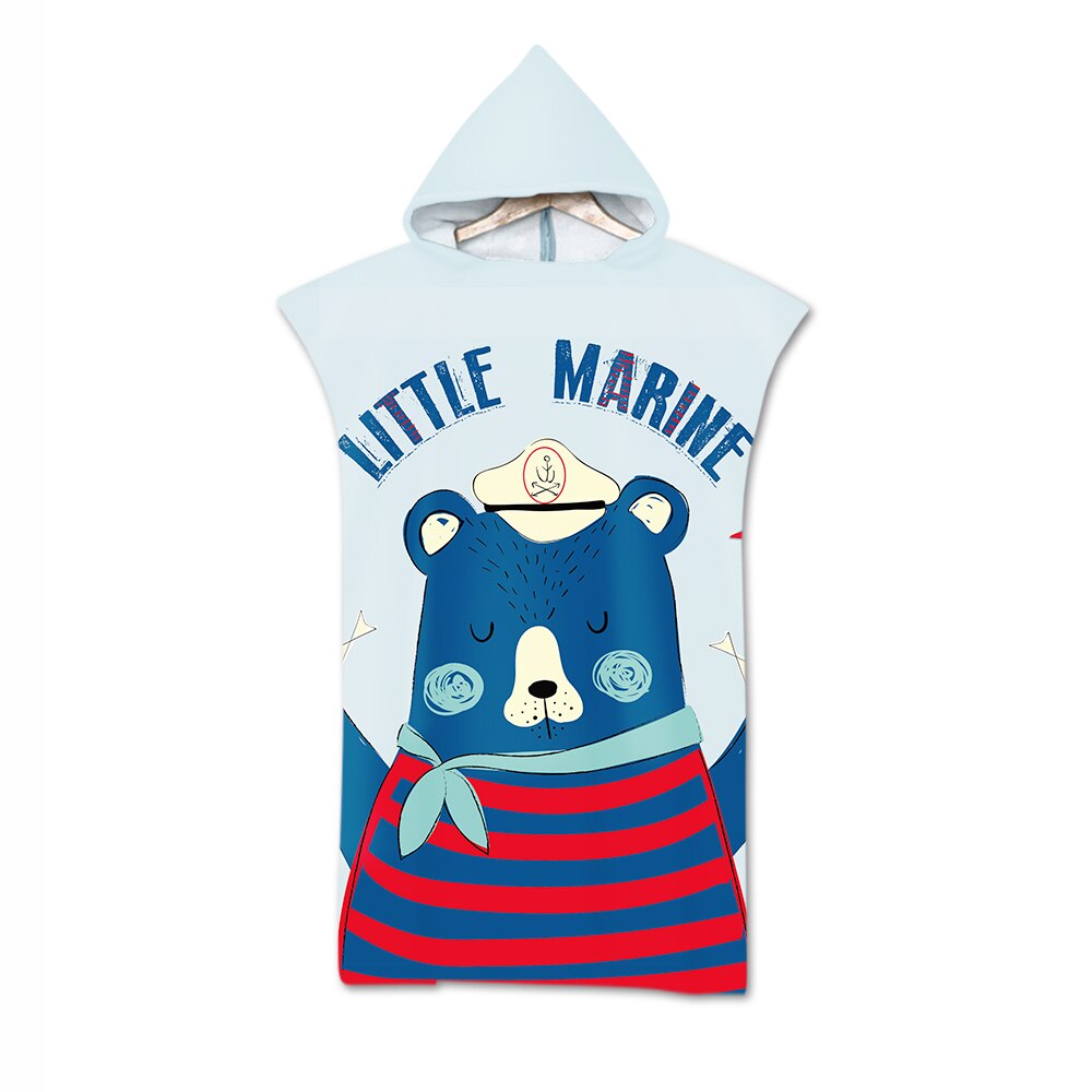 Cute Cartoon Animals Microfiber Hooded Beach Towel For Kid Adults Swimming Cloak: 7