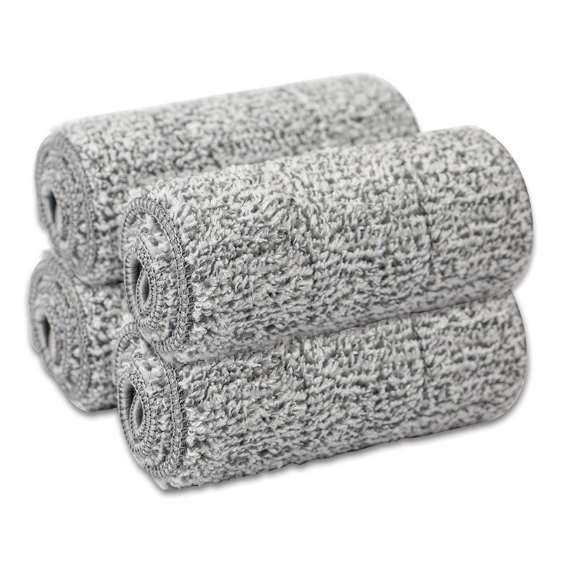 Balai serpillière en microfibre avec seau, système d'essorage manuel, auto-humide et de nettoyage à sec: Only 16pcs Mop pads