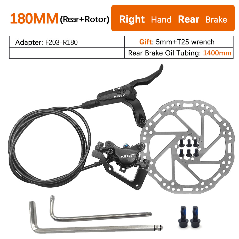 NUTT freno hidráulico A2 MTB bicicleta discos de aceite palanca 2 pistones 160MM 180MM Rotor pinza delantera trasera izquierda derecha para piezas de bicicleta: Gris oscuro