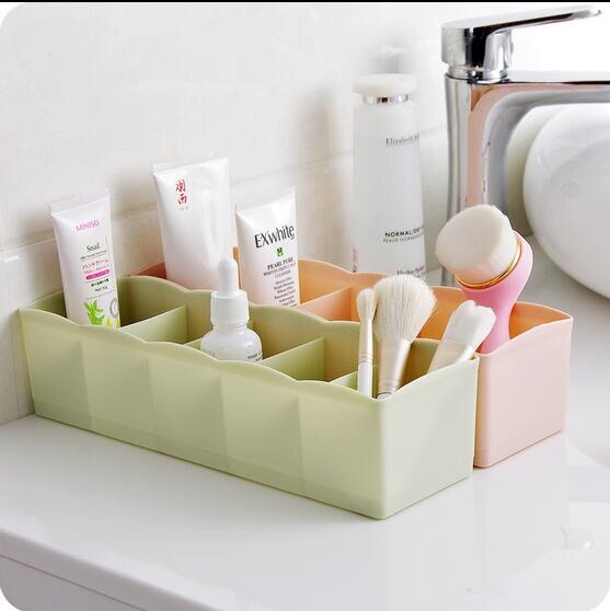 Caja de almacenamiento organizadora de plástico de 5 celdas, lote de , sujetador de corbata, calcetines, cajón divisor de cosméticos