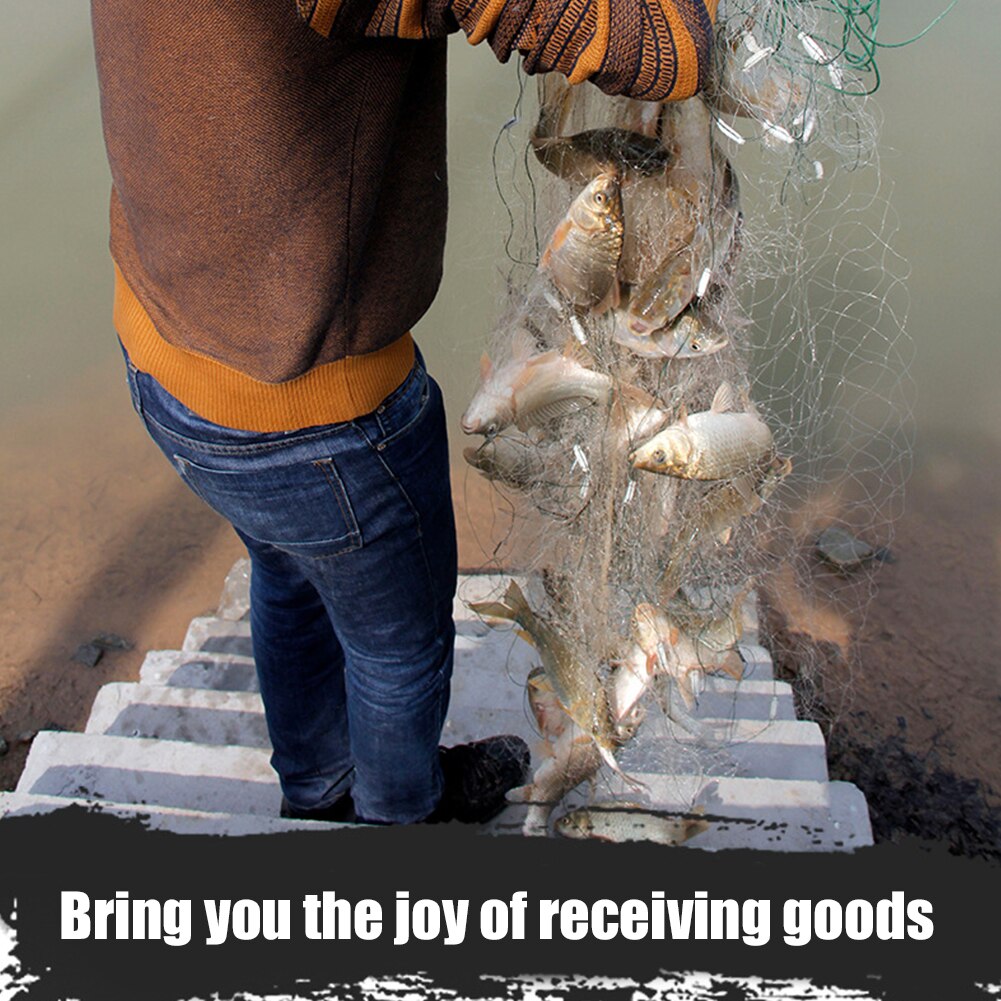 Fishing Net Nylon Fish Mesh Trap Three Layer Monofilament Gill Net Netting Outdoor Throw Catch Fishing Network Accessories