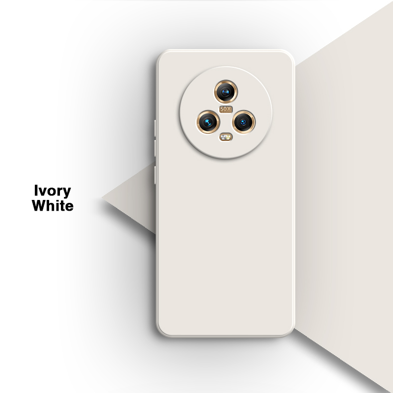 Funda de teléfono de silicona líquida para Honor Magic5 Magic 5 Pro Lite 5Pro 5Lite Ultimate 5G, protección de lente suave, cubierta trasera de: PP / Naranja