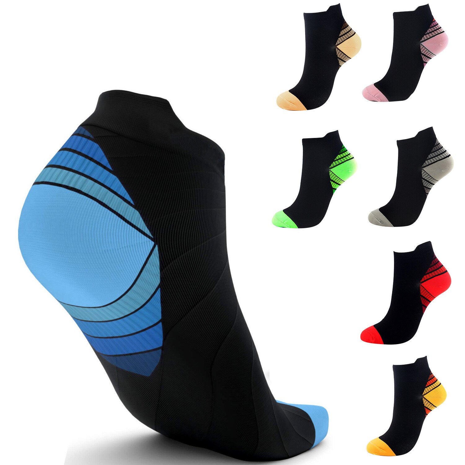 Compression Running Socks Men Women Best Low Cut Socks for Circulation Recovery Ankle Socks for RunnerPlantar Fasciitis Cycling