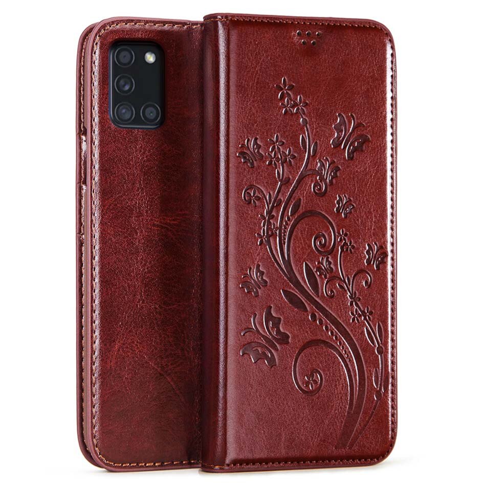 Für Samsung A31 EINE 31 SM-A315F Fall Für Samsung Galaxy A31 Fall flip leder Telefon Abdeckung Coque Stoßstange 6.4 "a31 Samsung fall: Brown  -- Shu