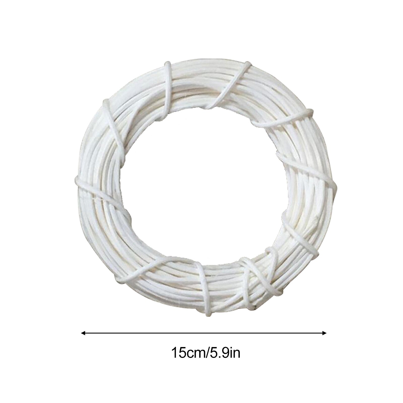 Decorative Flowers Door Hangers Rattan Rings Year Garland Handmade DIY Home Adornment Christmas Decorations: White 15cm