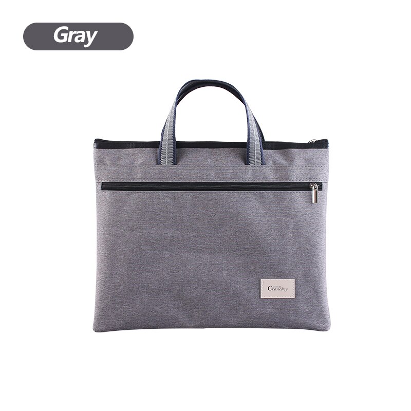 Laptop Aktetas Draagbare Canvas Tas Data Bestand Opbergtas Business Rits Multi-layer Bestand Zak Kantoorbenodigdheden: gray