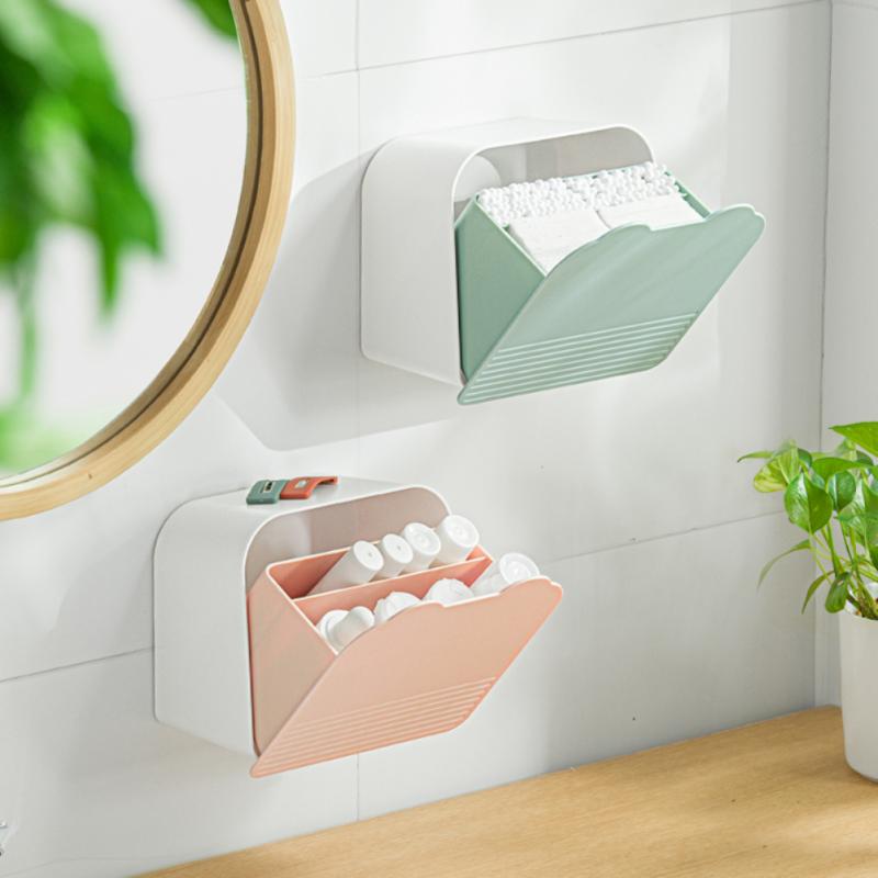 Organisateur de toilette adhésif, grande boîte de rangement, serviette hygiénique, organisateur pour cosmétiques, boîte décorative, boîte à mouchoirs humides, outils de salle de bains