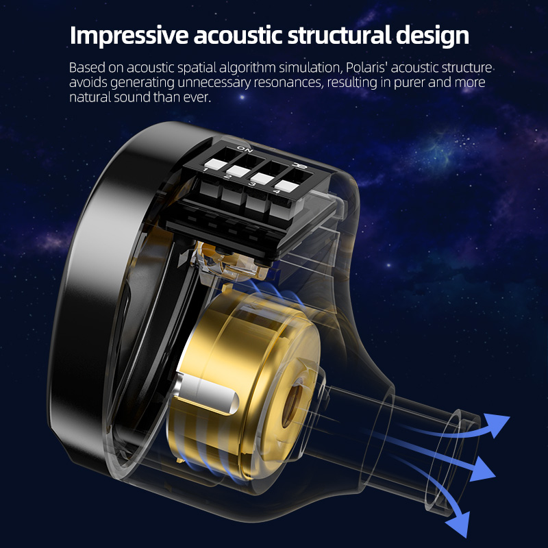 CCA Polaris-auriculares con graves HIFI, Monitor, interruptor de sintonización de 4 niveles, auriculares deportivos con sonido estéreo y reducción de ruido